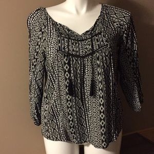 Black & White Patterned Blouse